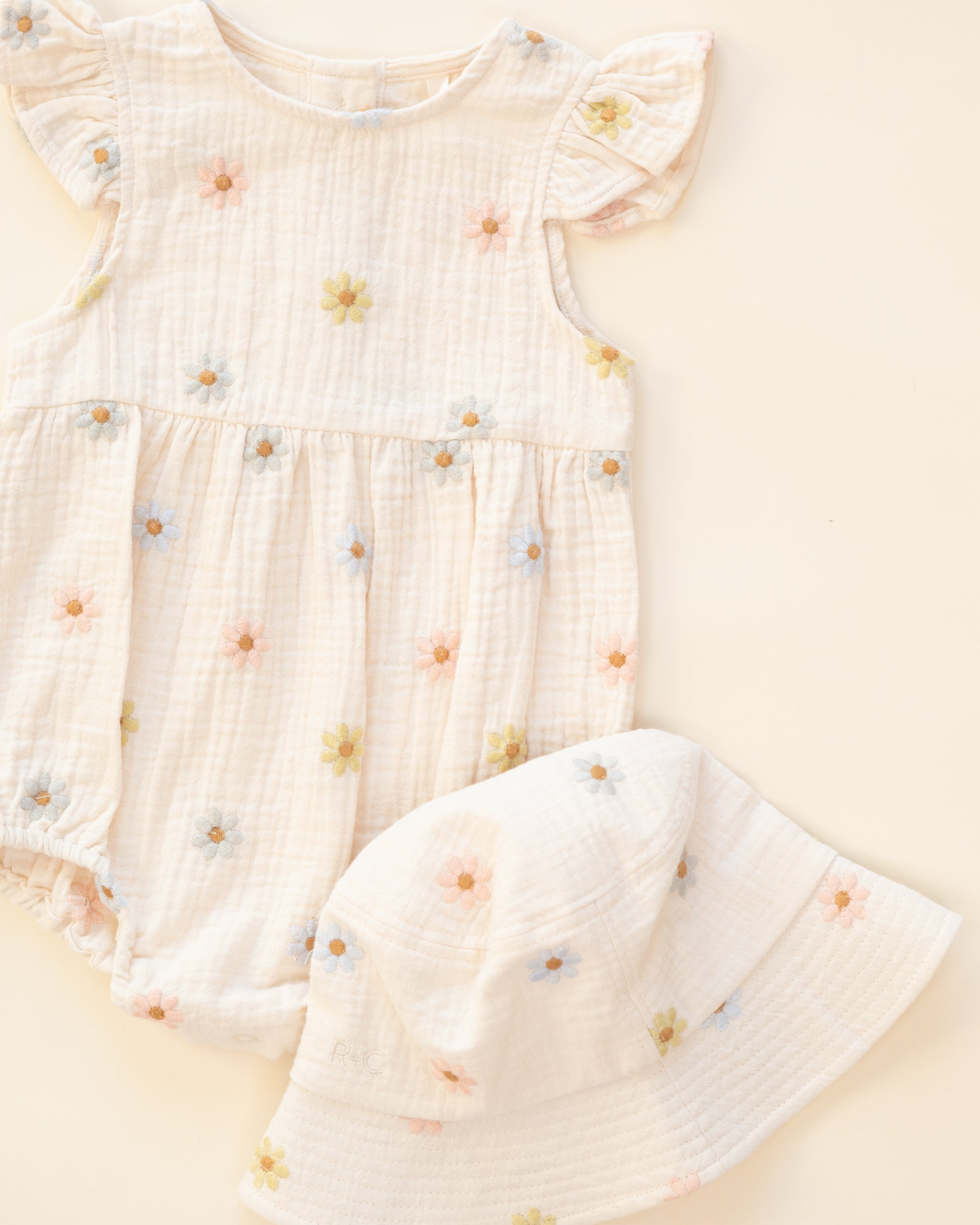 Rylee + Cru ライリーアンドクルー ベビー服 子供服 バケットハット　エンブロイダリーデイジー