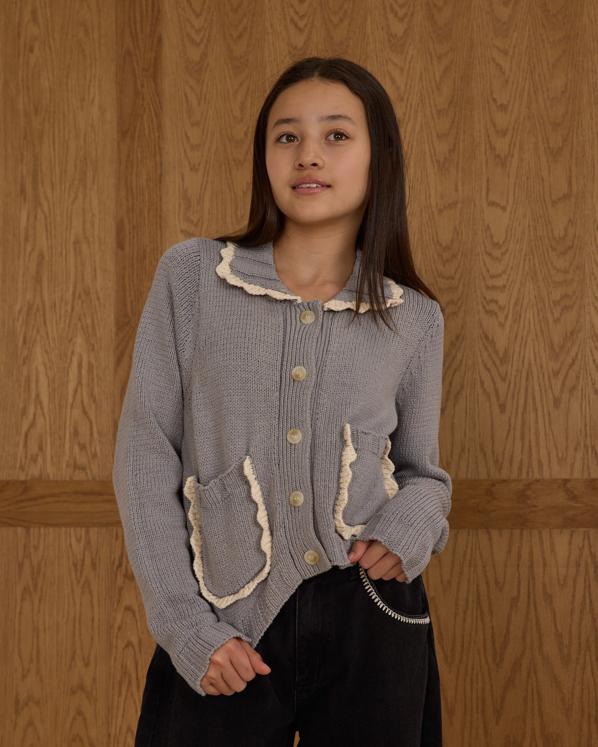 Rylee + Cru ライリーアンドクルー ベビー服 子供服  カラードカーディガン ダスティブルー