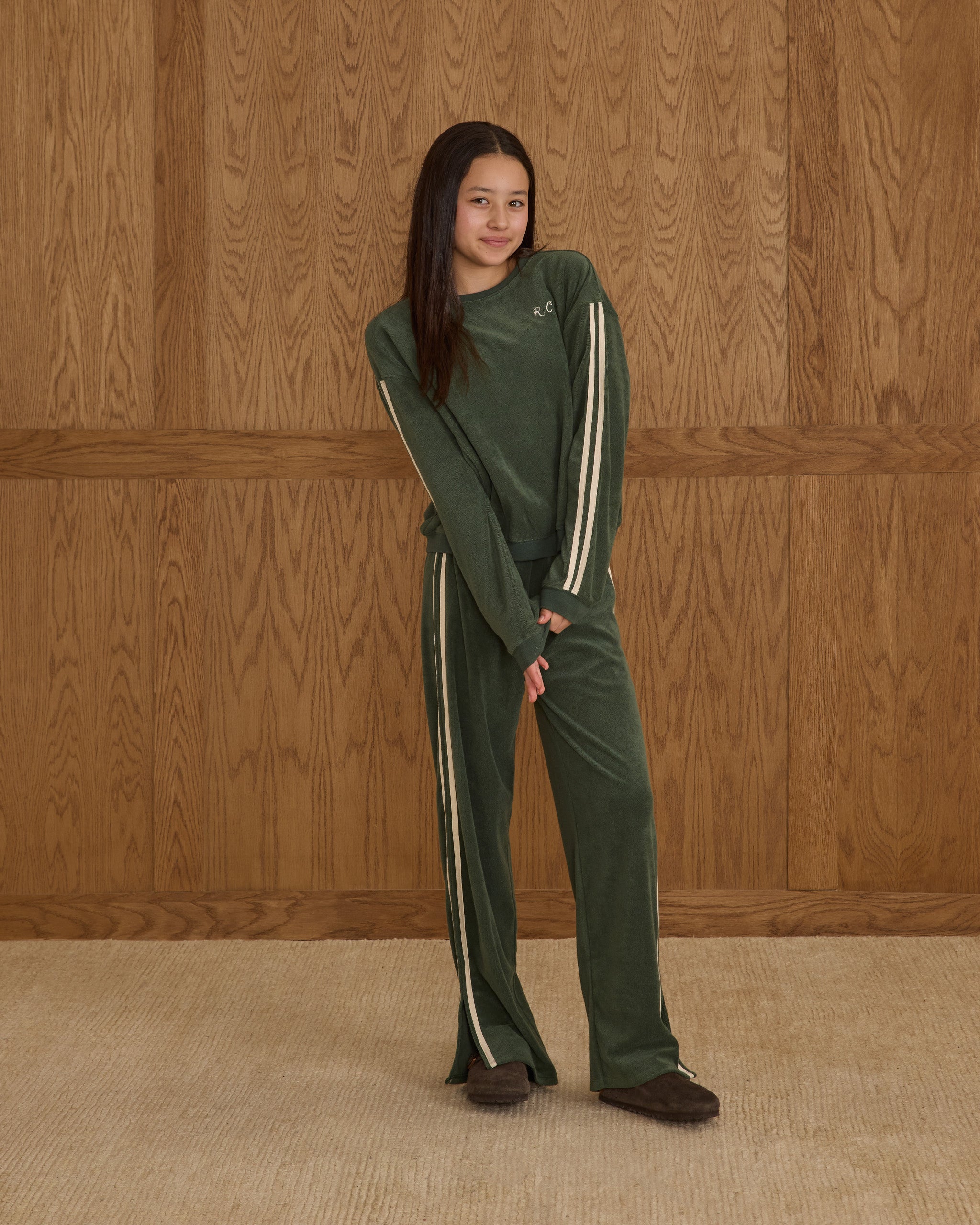Rylee + Cru ライリーアンドクルー ベビー服 子供服  オーバーサイズ スウェットシャツ　グリーン