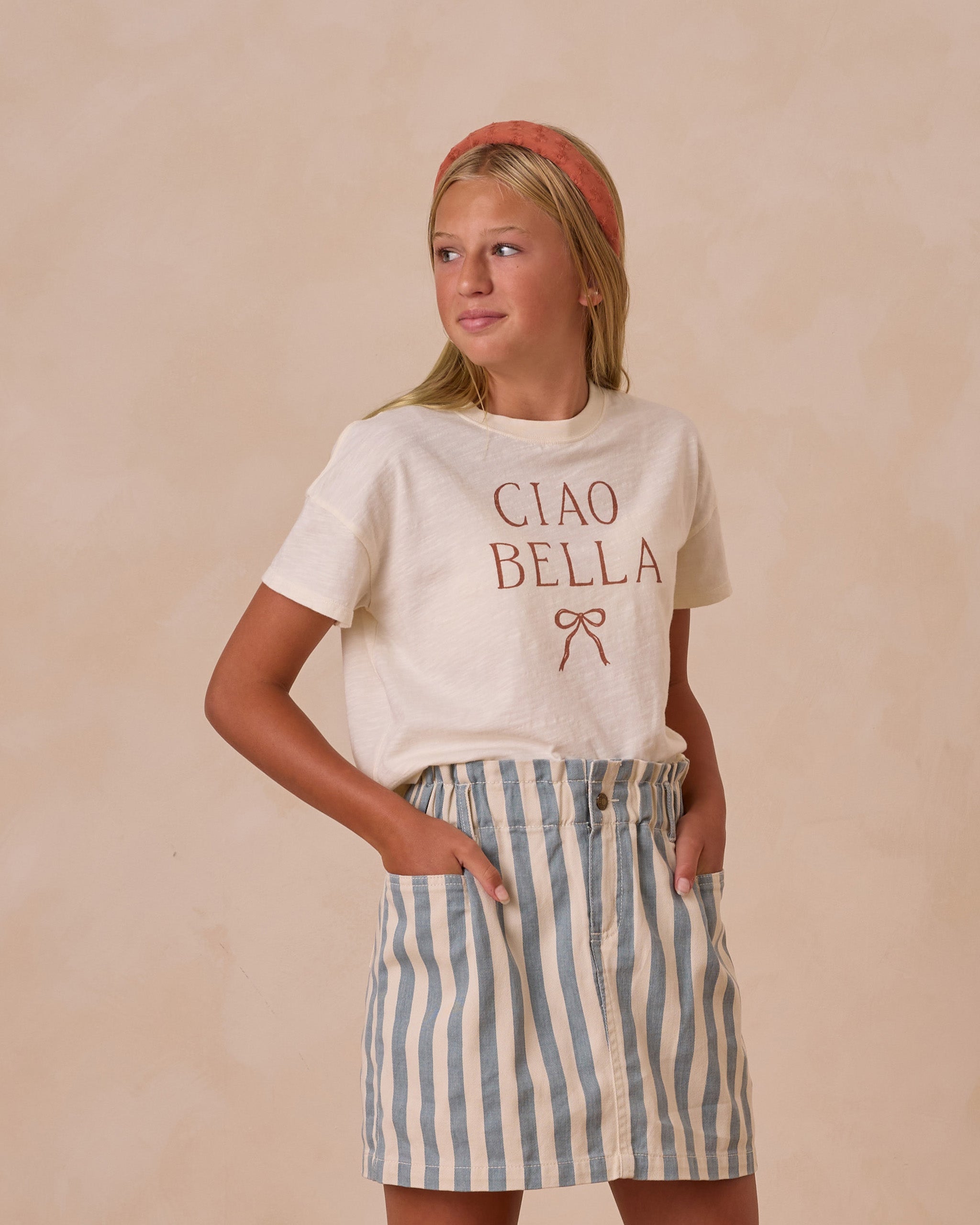 Rylee + Cru ライリーアンドクルー ベビー服 子供服 デニムミニスカート オーシャンストライプ ナチュラル