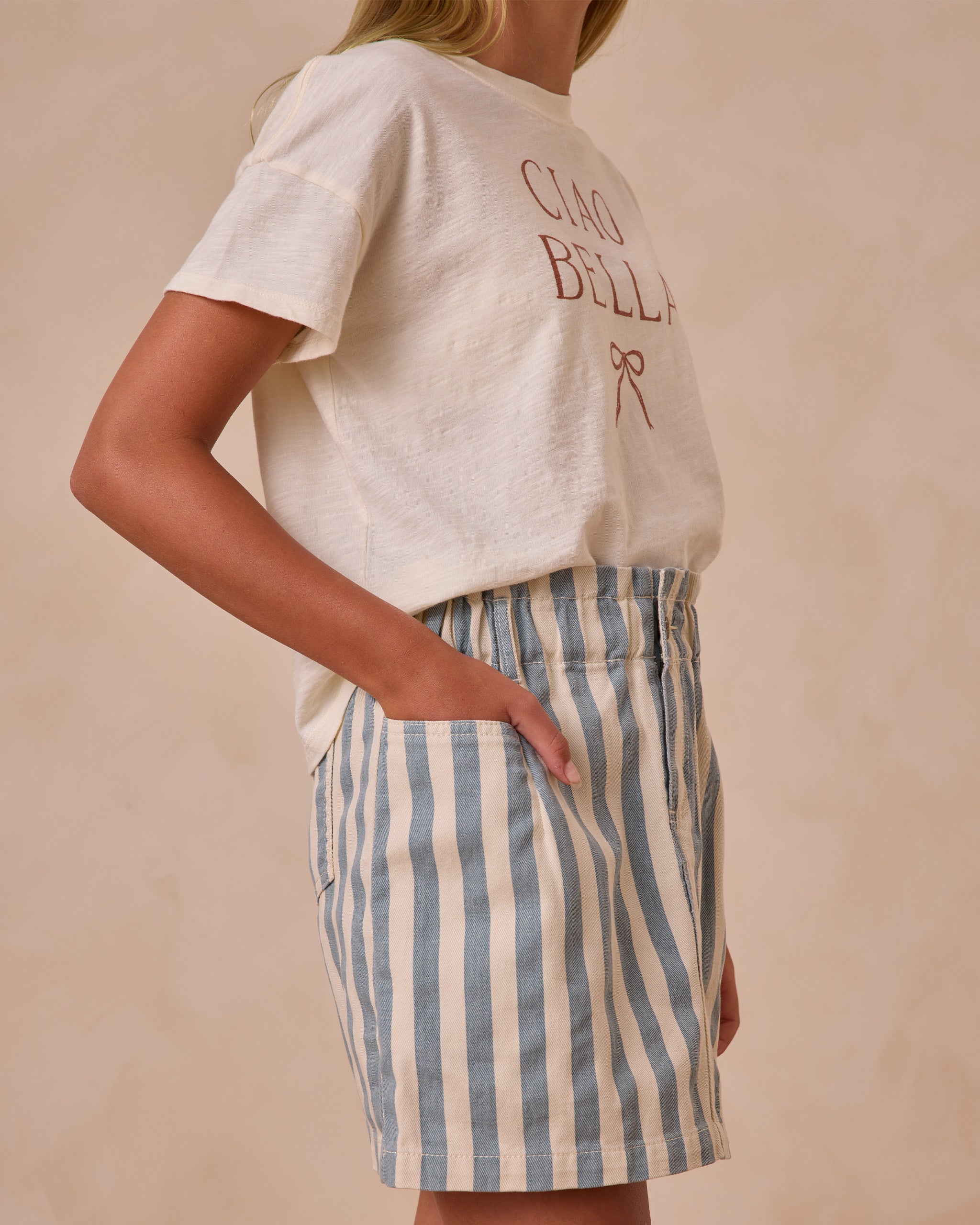 Rylee + Cru ライリーアンドクルー ベビー服 子供服 デニムミニスカート オーシャンストライプ ナチュラル
