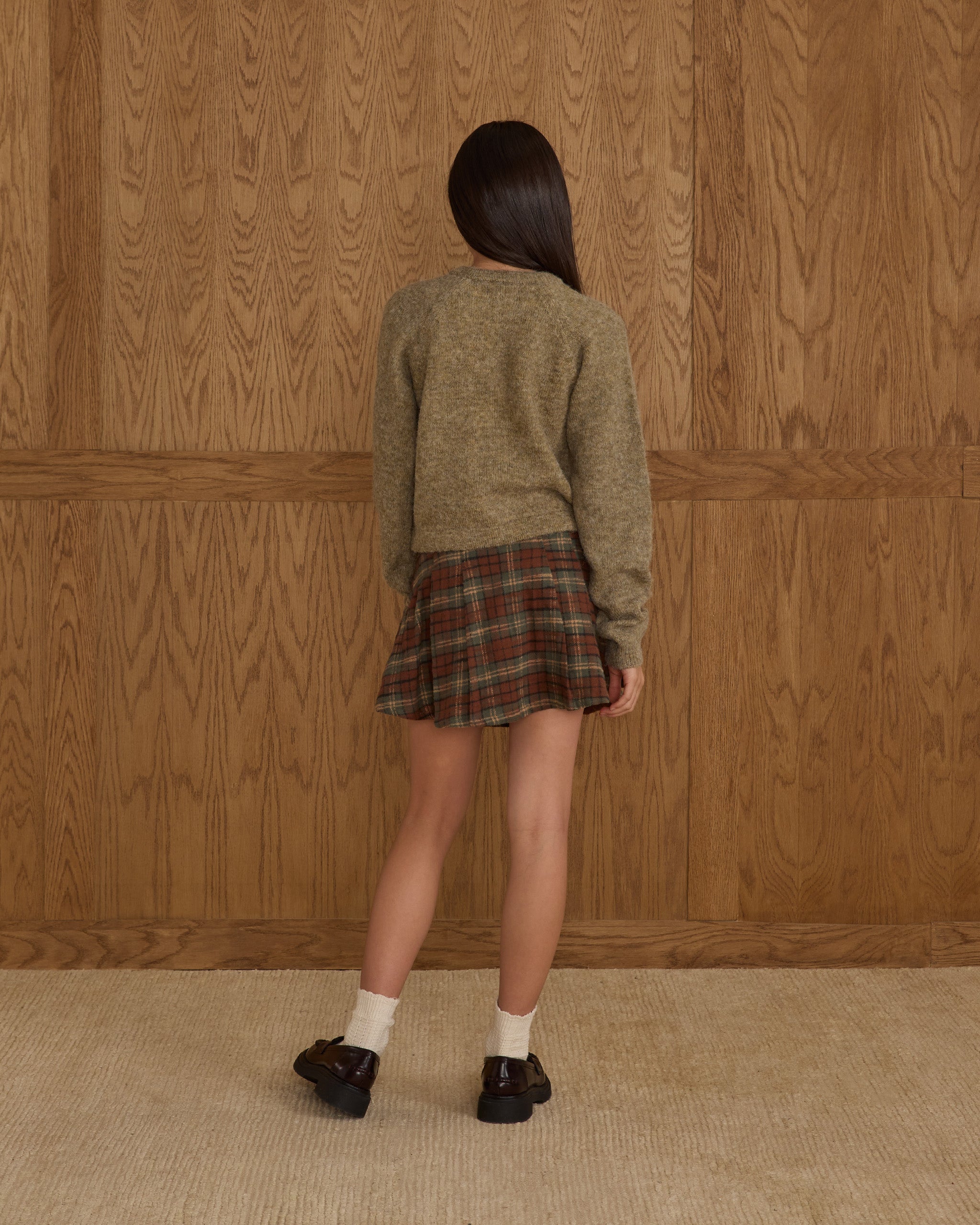 Rylee + Cru ライリーアンドクルー ベビー服 子供服  ファジーカーディガン　エバーグリーン