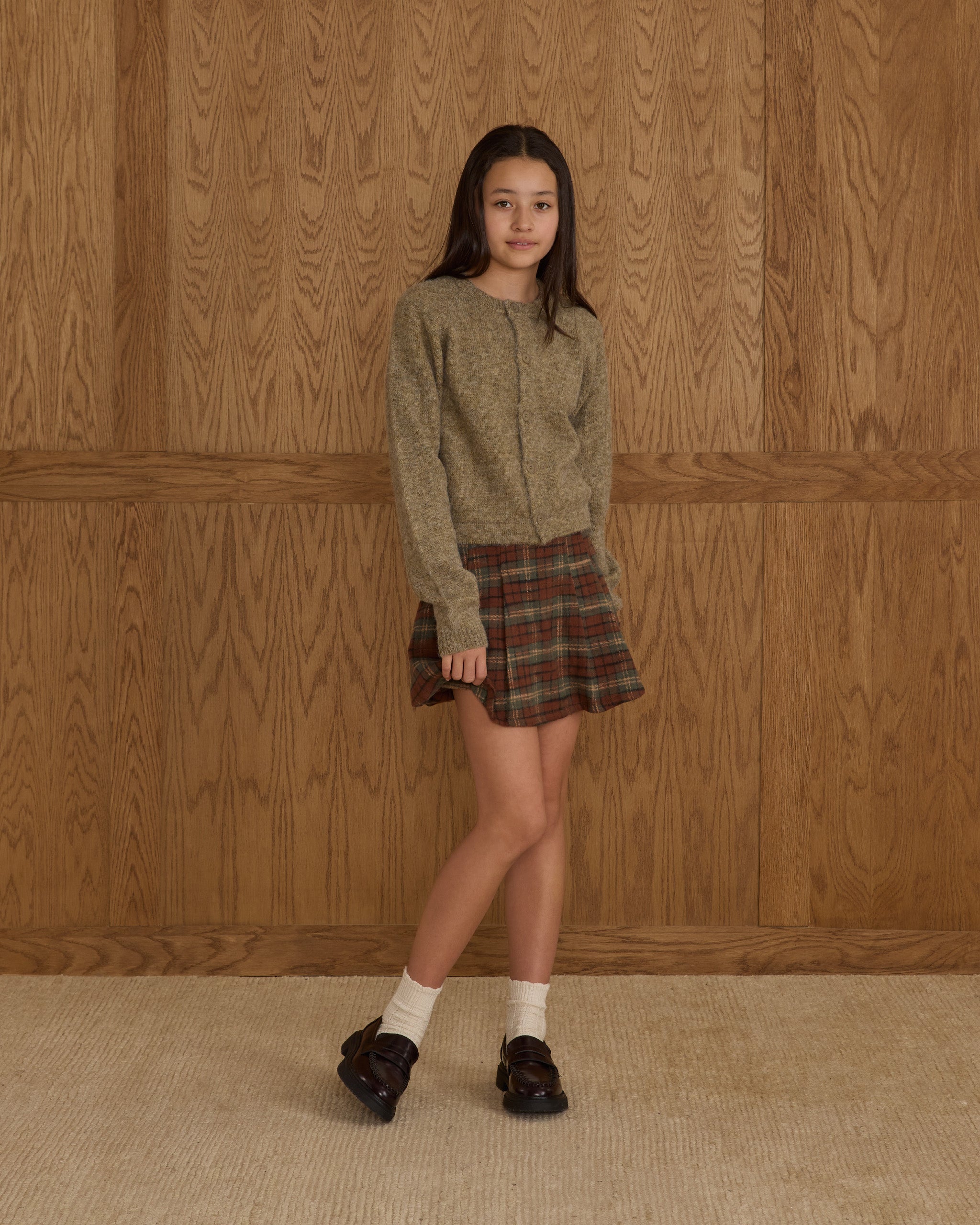 Rylee + Cru ライリーアンドクルー ベビー服 子供服  ファジーカーディガン　エバーグリーン