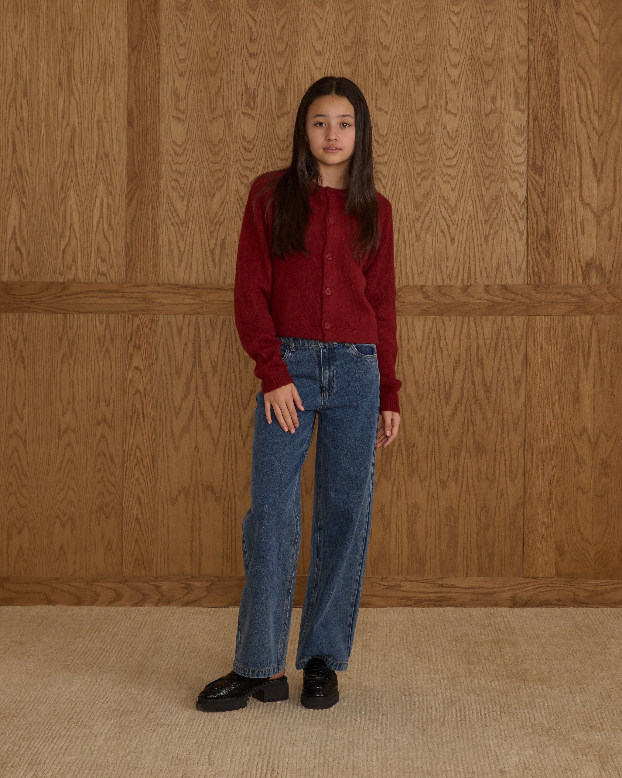 Rylee + Cru ライリーアンドクルー ベビー服 子供服  ファジーカーディガン　ルビー