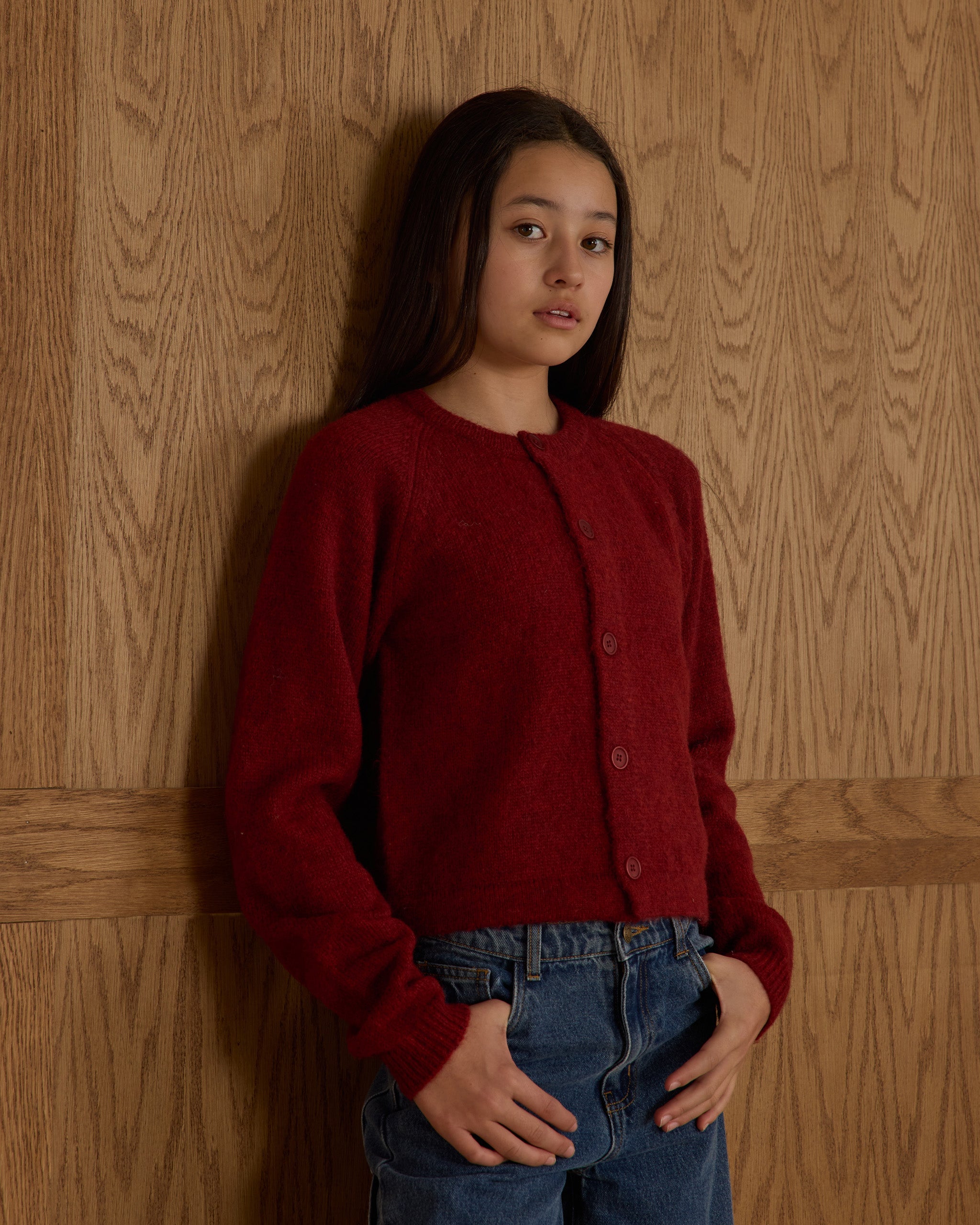 Rylee + Cru ライリーアンドクルー ベビー服 子供服  ファジーカーディガン　ルビー