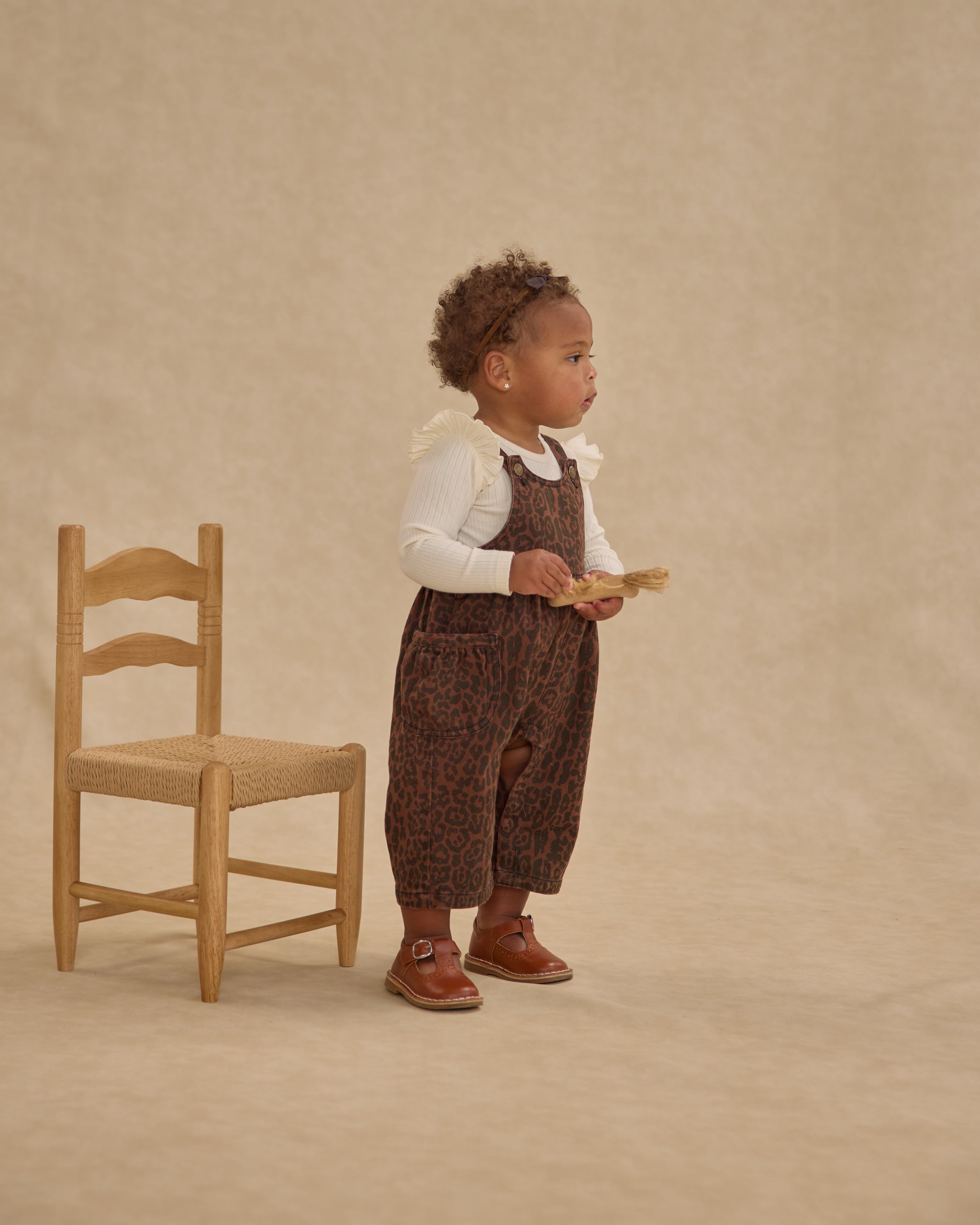 Rylee + Cru ライリーアンドクルー ベビー服 子供服  ワイドレッグオーバーオール　レオパード