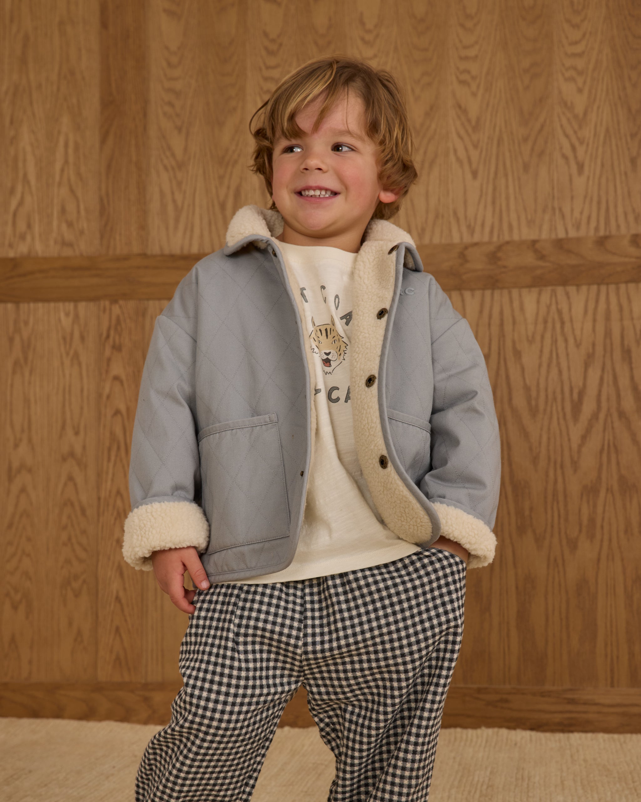 Rylee + Cru ライリーアンドクルー ベビー服 子供服  キルティングウィンターコート　ダスティブルー