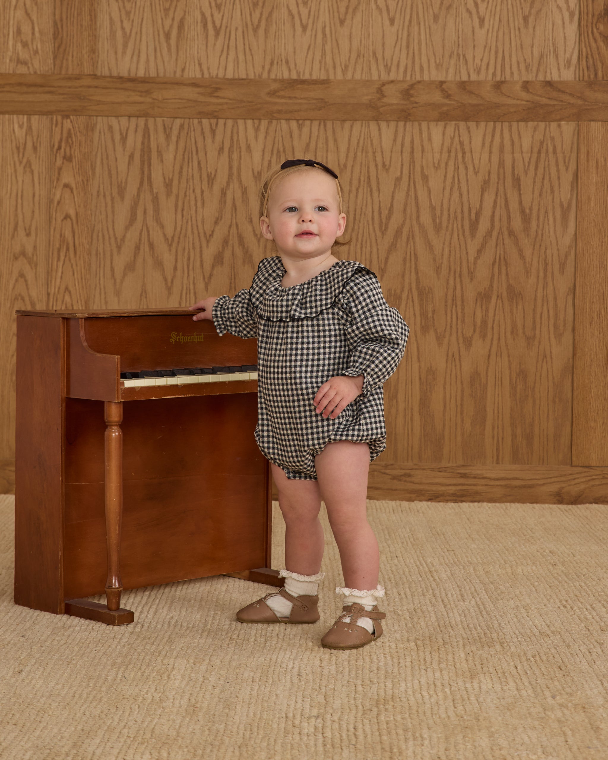 Rylee + Cru ライリーアンドクルー ベビー服 子供服  コレット ロンパース　ブラックギンガム