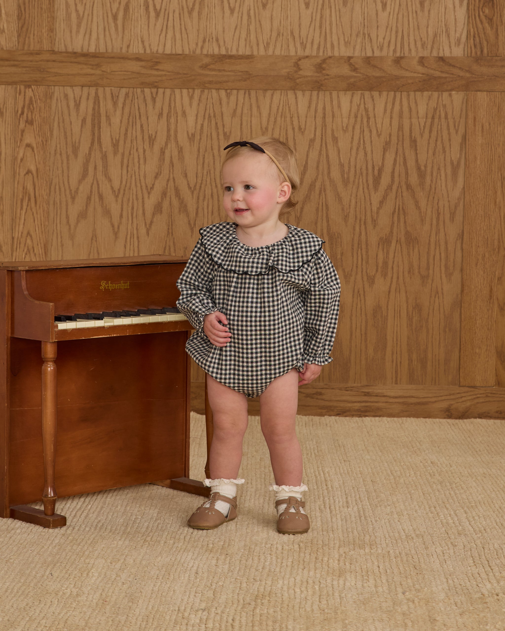 Rylee + Cru ライリーアンドクルー ベビー服 子供服  コレット ロンパース　ブラックギンガム