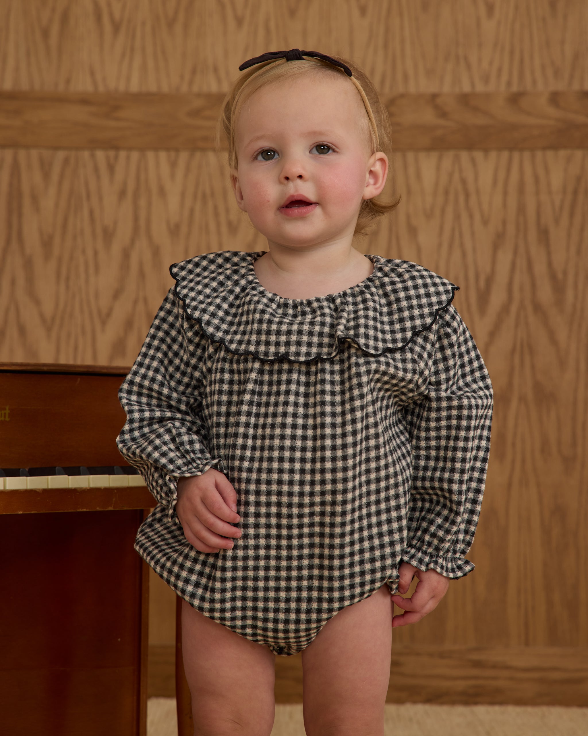 Rylee + Cru ライリーアンドクルー ベビー服 子供服  コレット ロンパース　ブラックギンガム