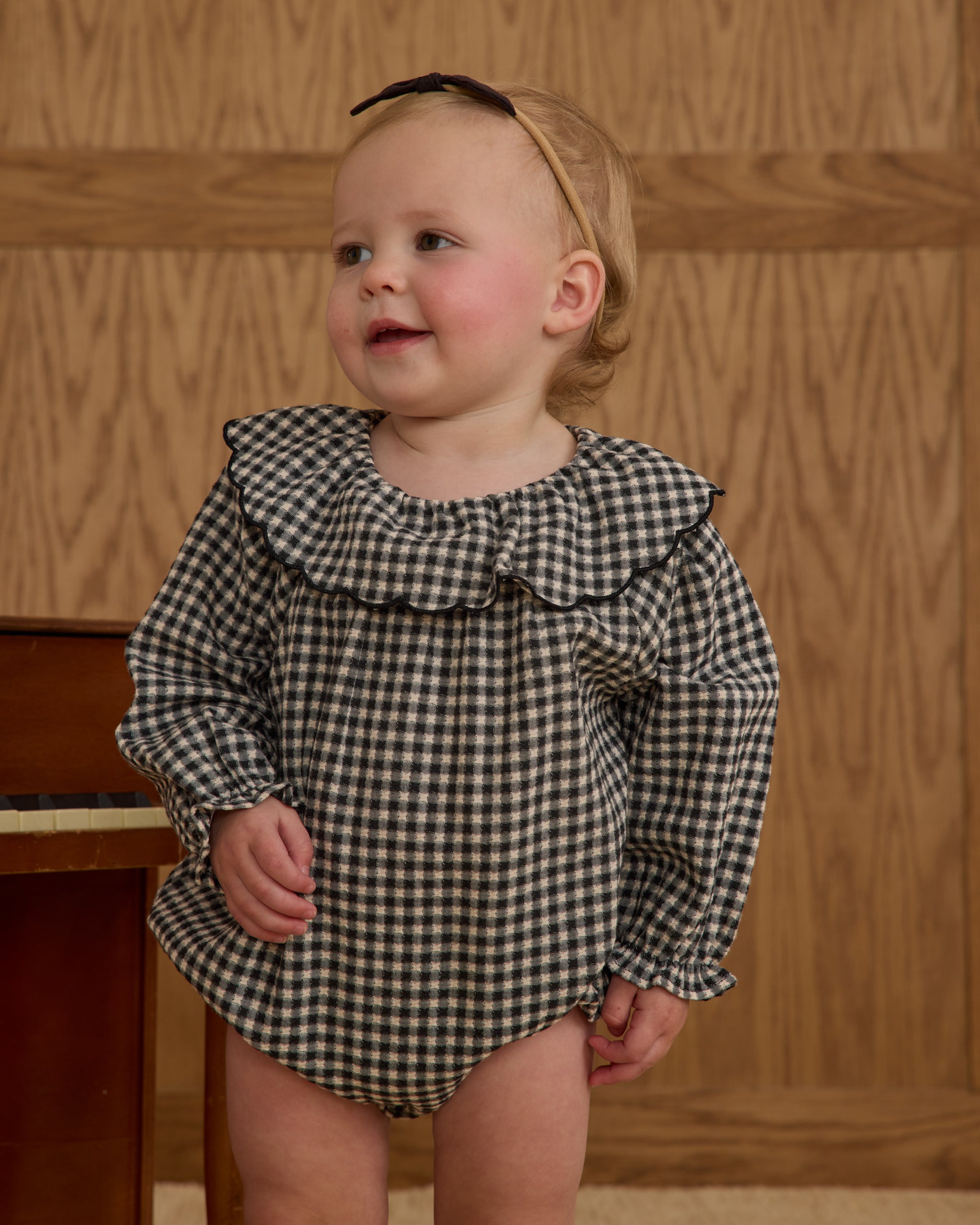 Rylee + Cru ライリーアンドクルー ベビー服 子供服  コレット ロンパース　ブラックギンガム