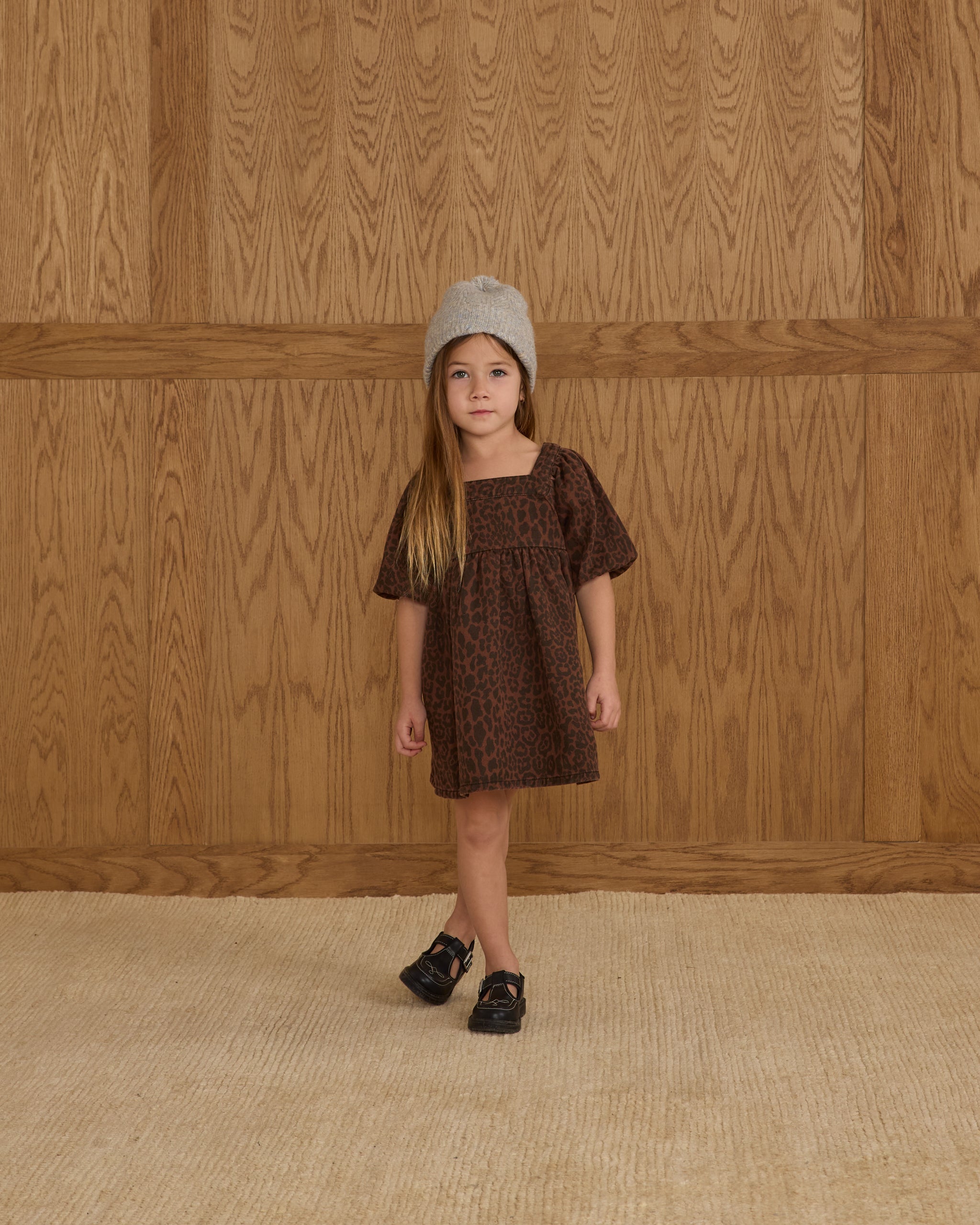 Rylee + Cru ライリーアンドクルー ベビー服 子供服  グレッタ ベビードールドレス　レオパード