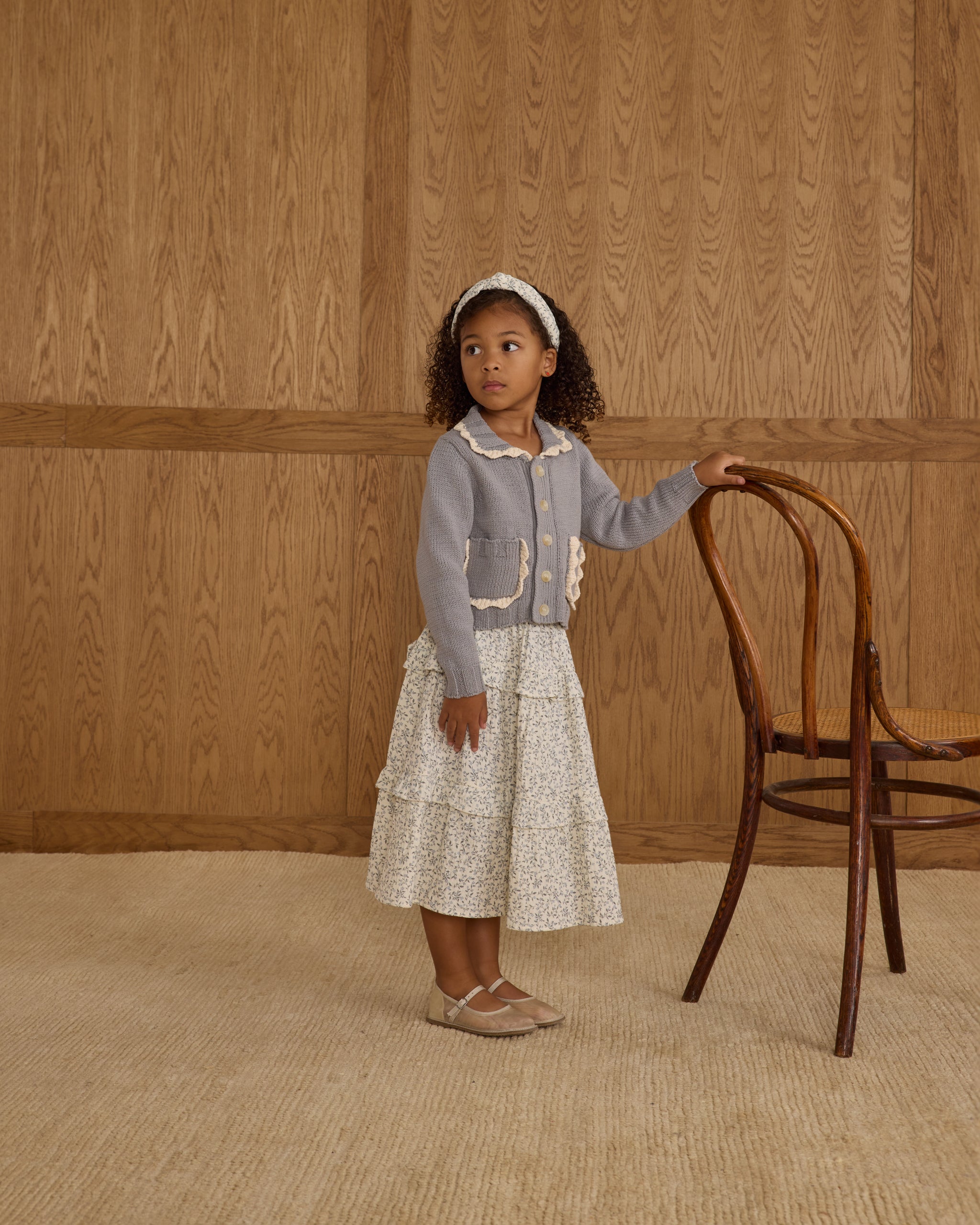 Rylee + Cru ライリーアンドクルー ベビー服 子供服  カラードカーディガン　ダスティブルー