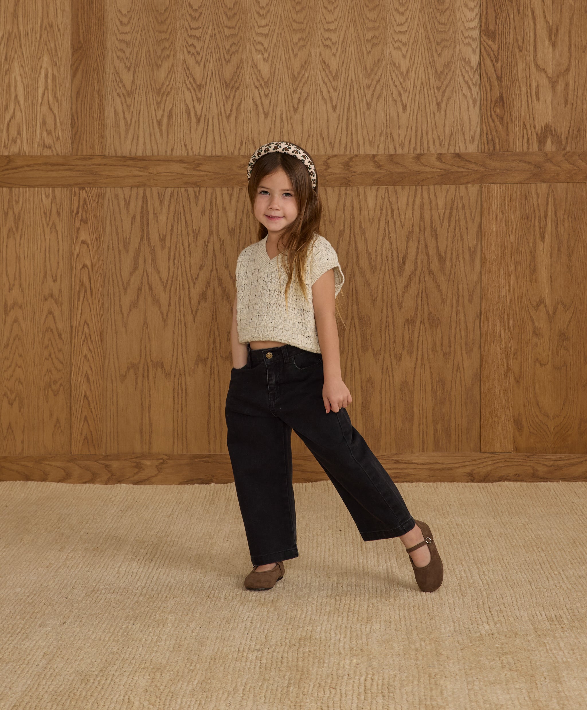 Rylee + Cru ライリーアンドクルー ベビー服 子供服  ストレートレッグパンツ　ウォッシュドブラック