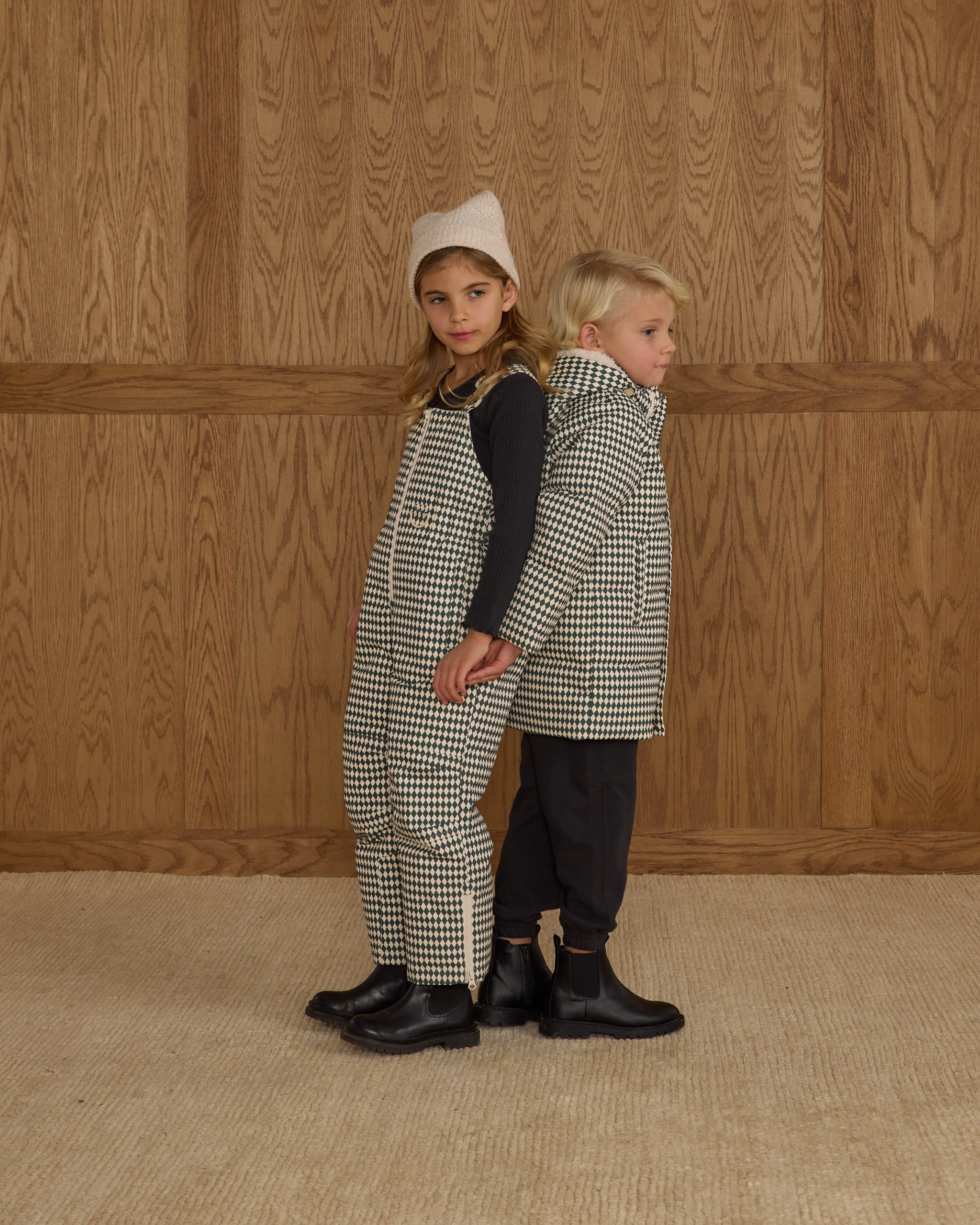 Rylee + Cru ライリーアンドクルー ベビー服 子供服  ロングダウンパファージャケット　グリーンダイヤモンド