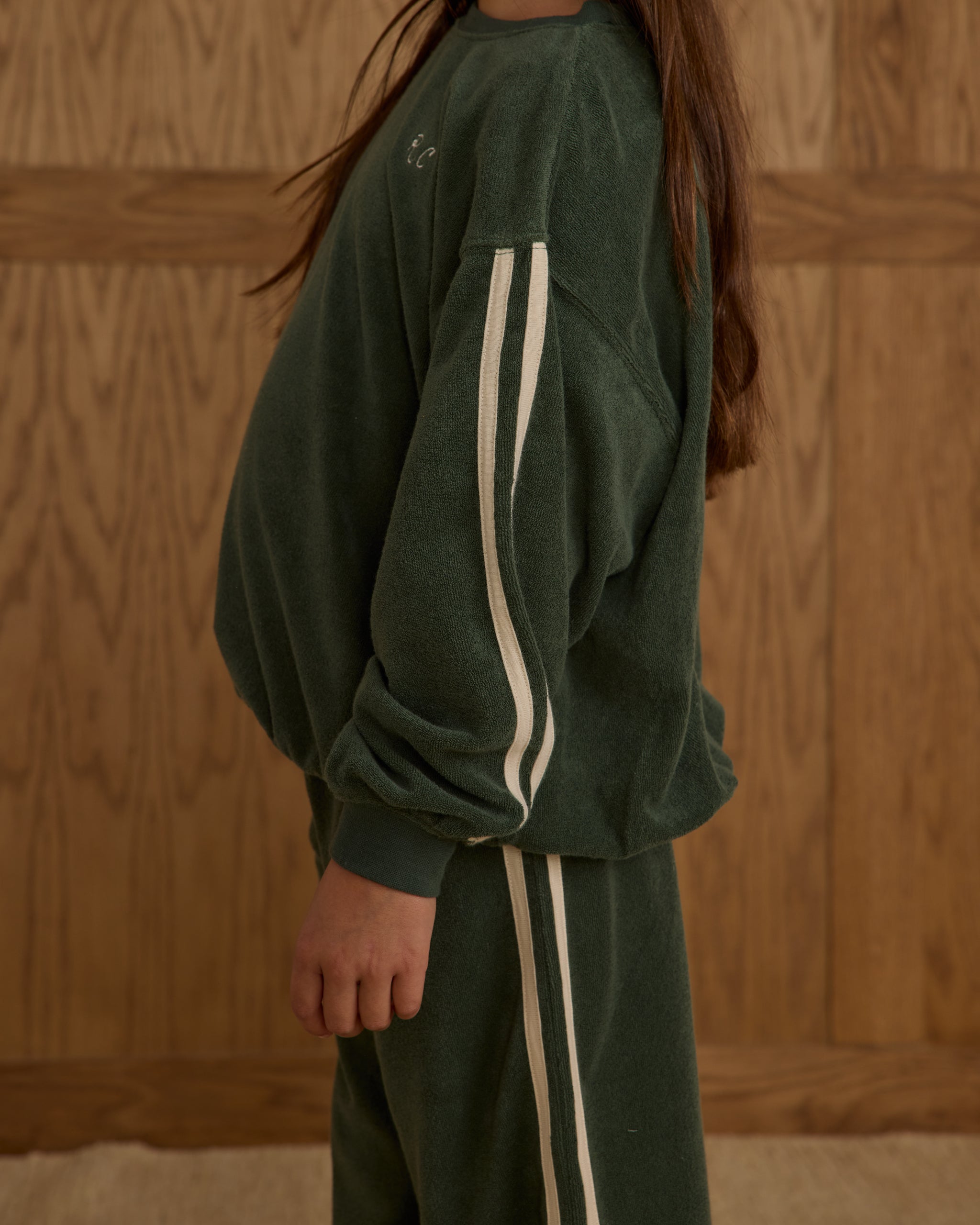 Rylee + Cru ライリーアンドクルー ベビー服 子供服  オーバーサイズ スウェットシャツ　グリーン