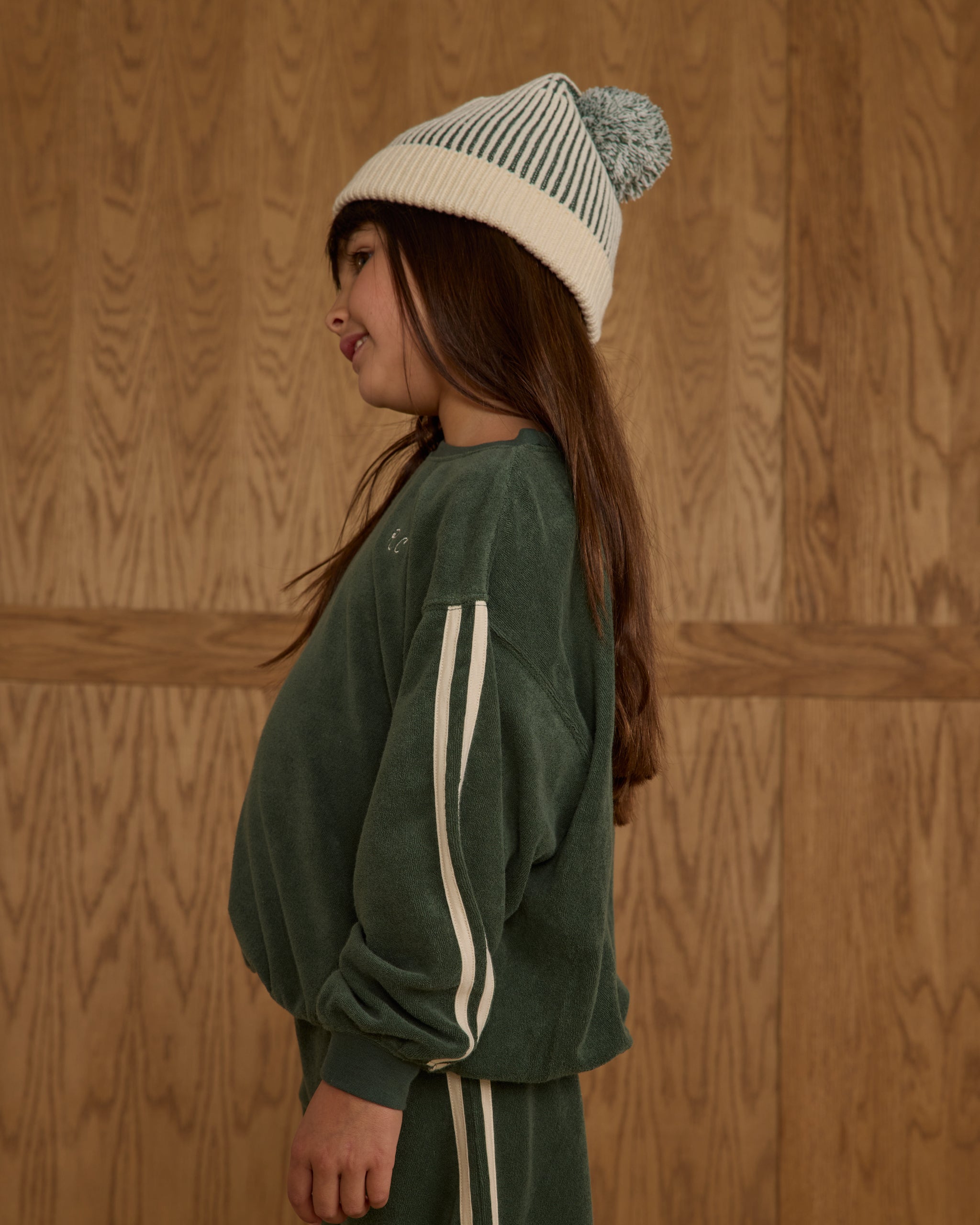 Rylee + Cru ライリーアンドクルー ベビー服 子供服  オーバーサイズ スウェットシャツ　グリーン