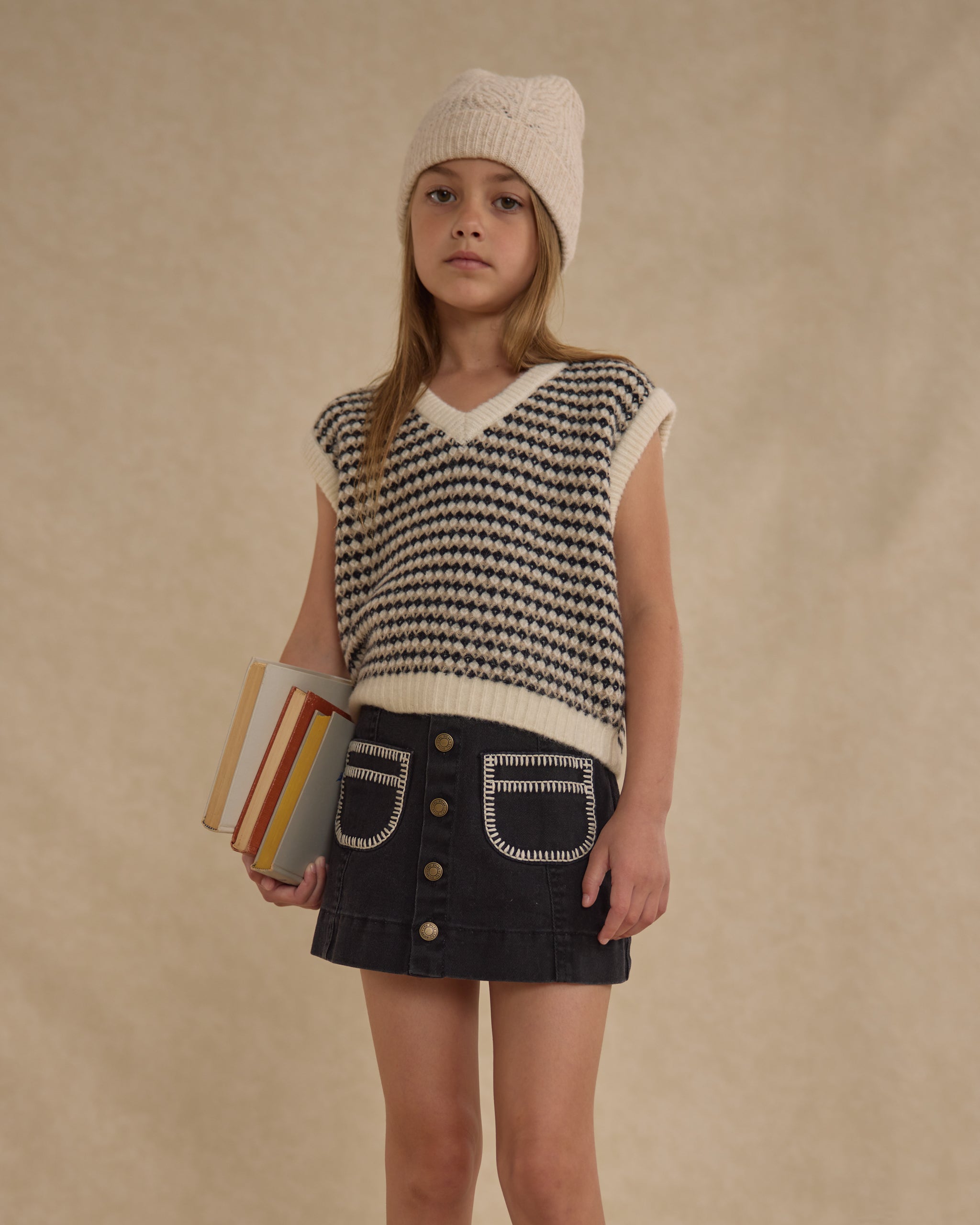 Rylee + Cru ライリーアンドクルー ベビー服 子供服  セーターベスト　ブラックスペックル