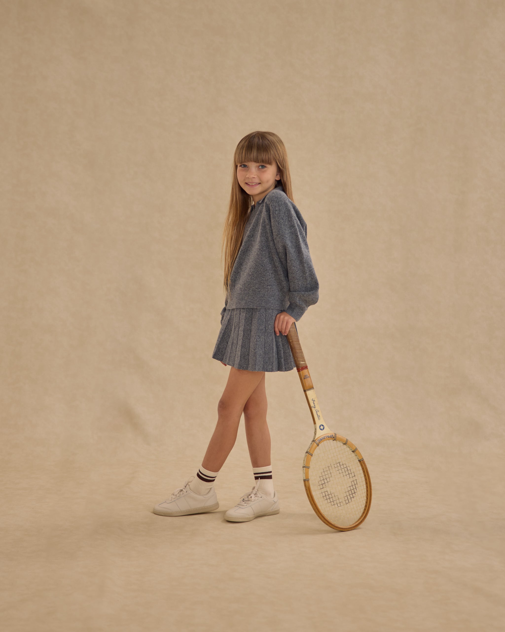 Rylee + Cru ライリーアンドクルー ベビー服 子供服  ニットプリーツスカート　ヘザーグレー