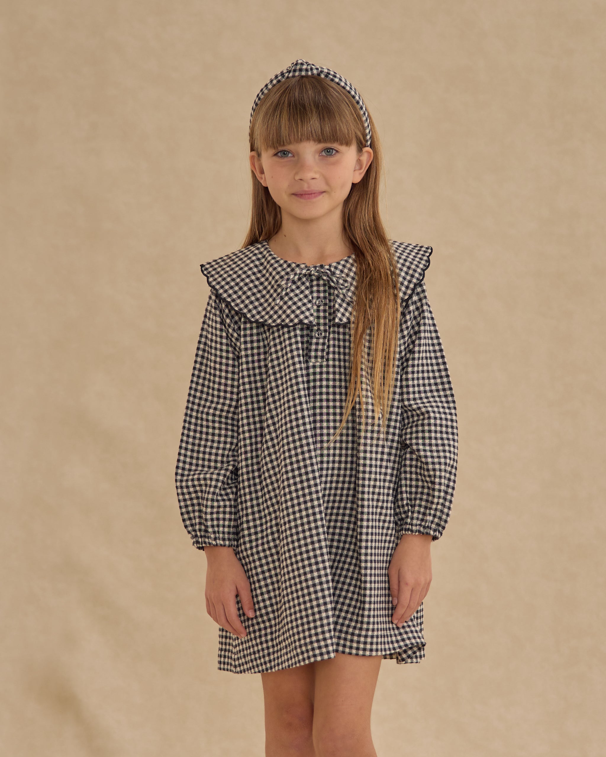 Rylee + Cru ライリーアンドクルー ベビー服 子供服  ミニドレス　ブラックギンガム