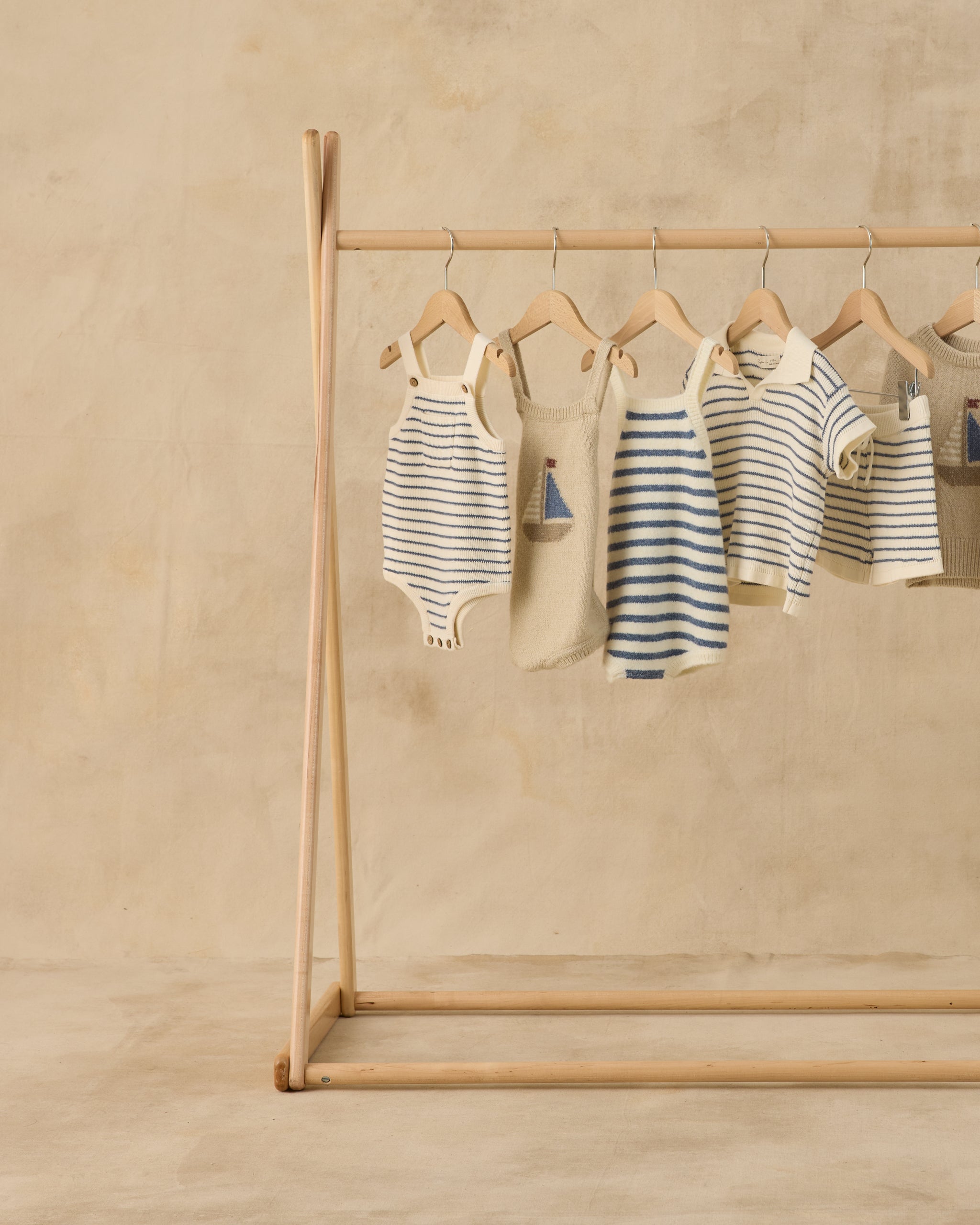 Rylee + Cru ライリーアンドクルー ベビー服 子供服 アシュトンニットロンパース　マリンストライプ