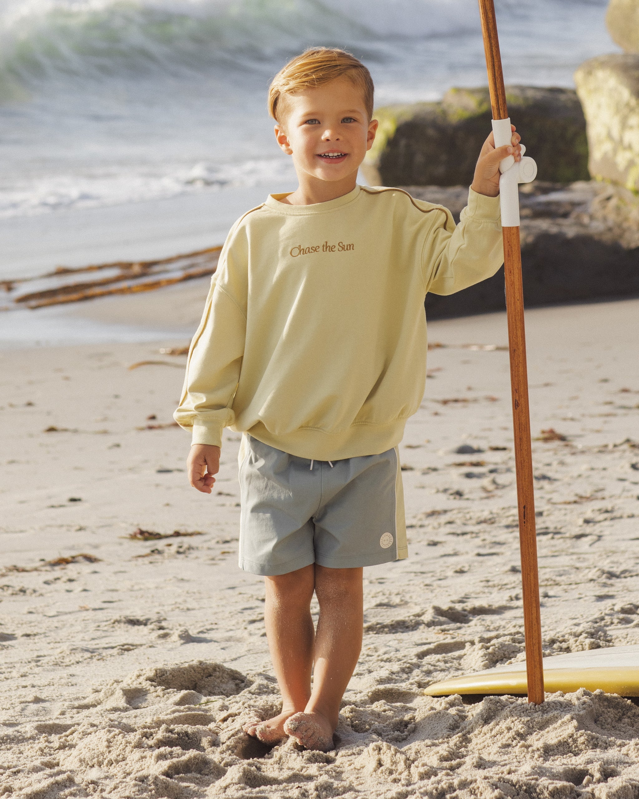 Rylee + Cru ライリーアンドクルー ベビー服 子供服 パネルボードショーツ　シーグリーン