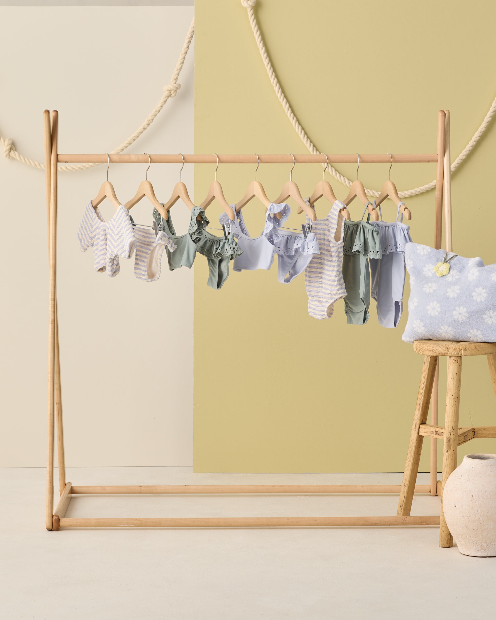 Rylee + Cru ライリーアンドクルー ベビー服 子供服 クロップド ラッシュガード セット　ペリウィンクル ストライプ