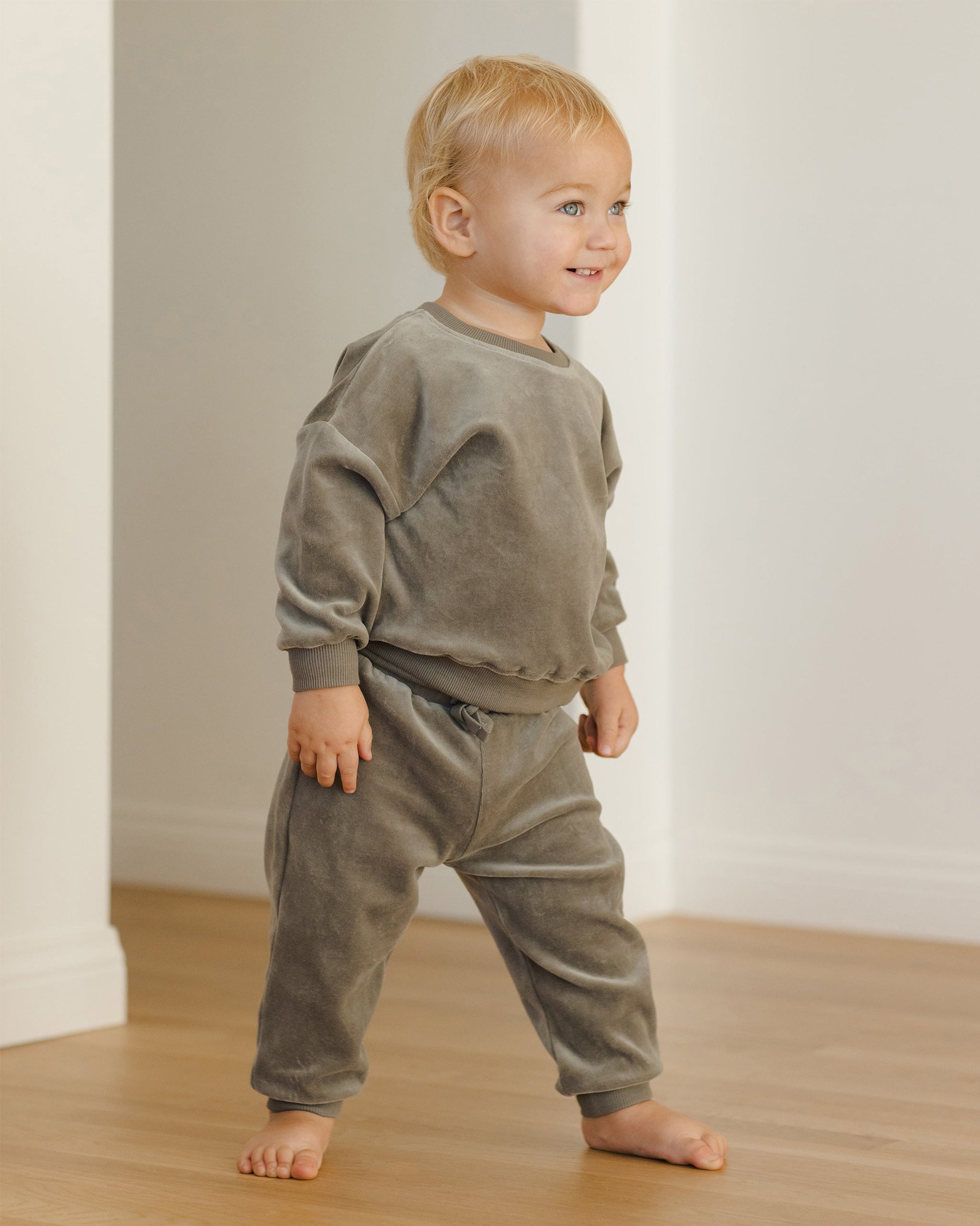 ベロアリラックススウェットパンツ シャツ フォレスト