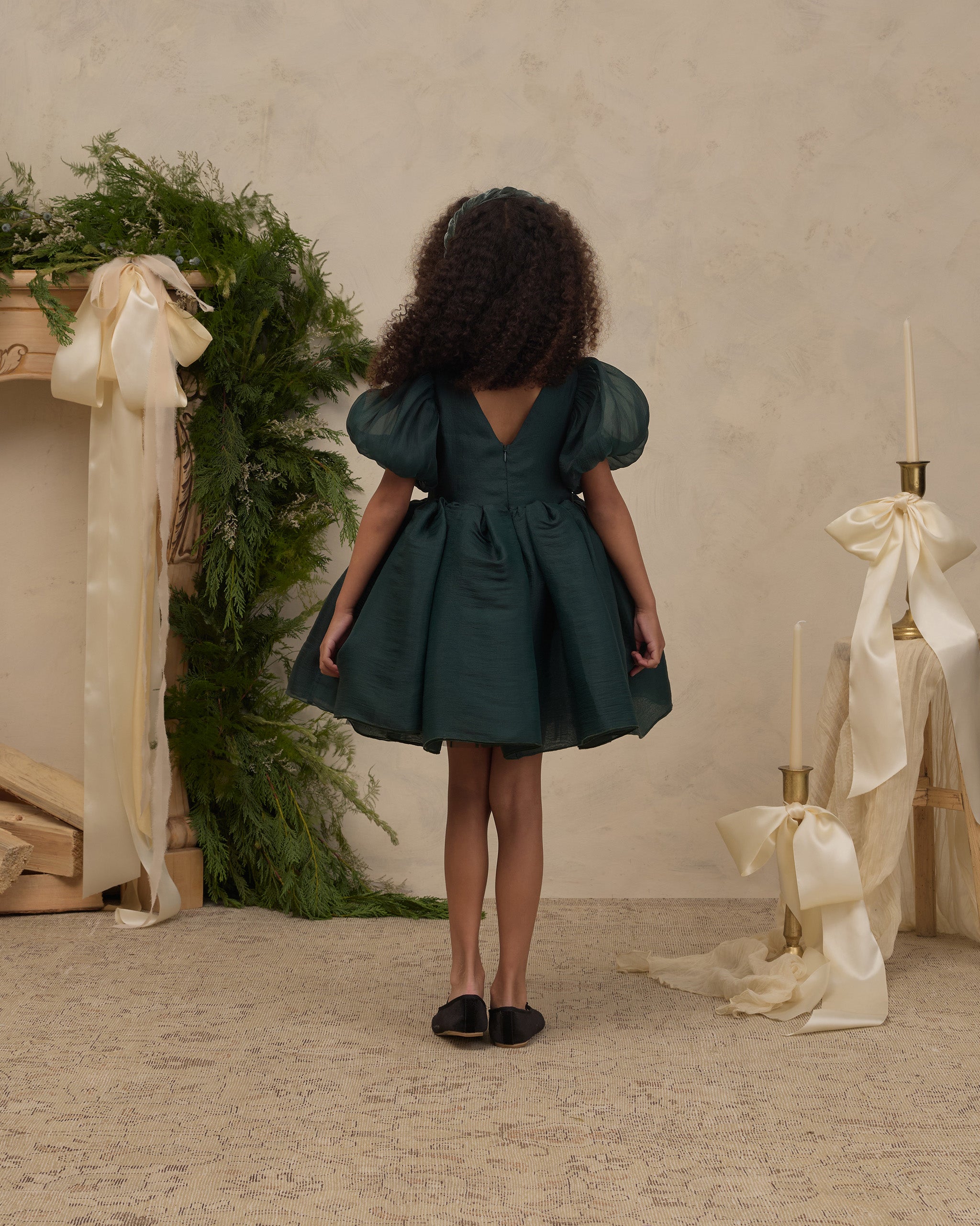 NORALEE ワンピース　ソフィアワンピース　SOFIA 2y Sofia Dress Green Shimmer – Noralee