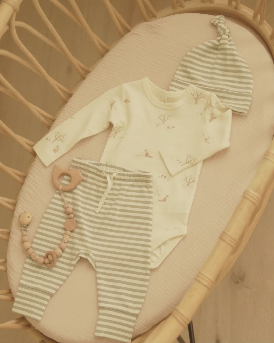 Drawstring Pant || Fern Stripe